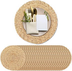 Kochorie Set of 24 Round Woven Placemats 13.5-Inch Natural Water Hyacinth Plant Placemats Hand-Woven Boho Rattan Placemat Wicker Weave Table Mats for Home Dinner Plates Holiday Supplies by Kochorie