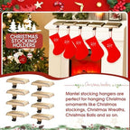 Christmas Stocking Holders for Mantle, Weighted Stocking Hangers, Christmas Stocking Hooks for Tables Window Fireplace Mantle Decoration(Bronze,8PCS) - Image 6