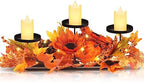 meekoo Fall Candle Holder Centerpiece for Table Thanksgiving Dining Decor - Image 6