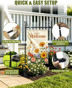 Heavy Duty Garden Flag Holder with 5-Prong & Butterfly, 12x18 Flag - Image 5