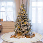 HyDren 72 Inch Velvet Christmas White Tree Skirt (Classical Style) - Image 4