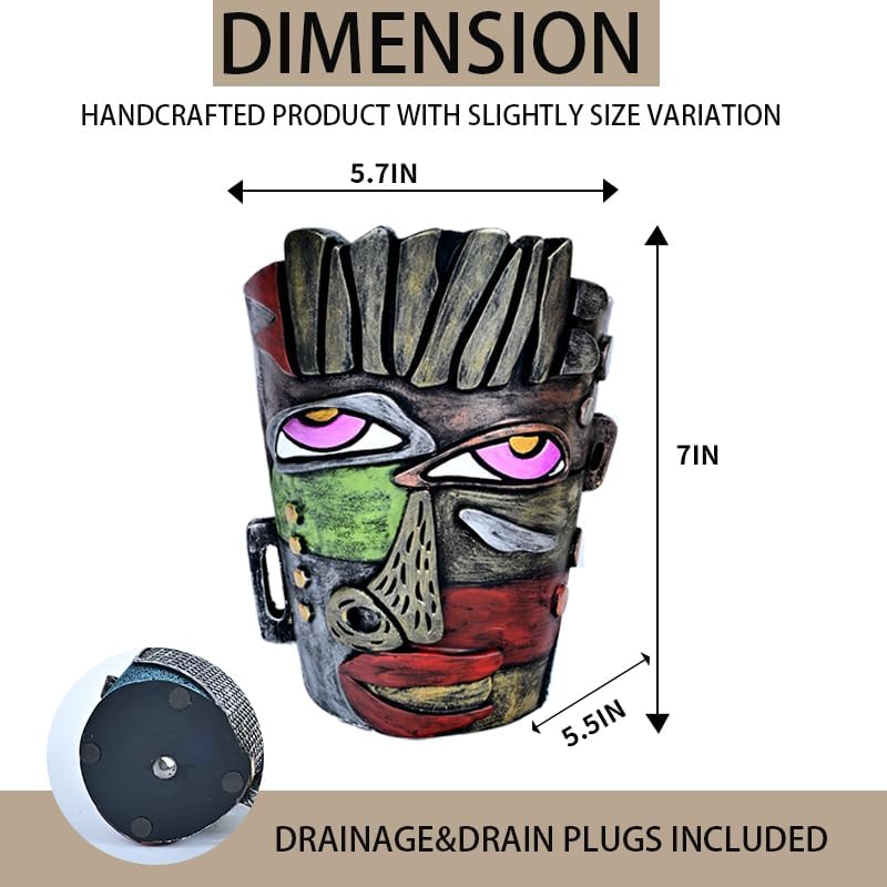 Midogaigai Abstract Face Planter Pots for Indoor Plants&Flowers Home Decor - Image 2