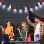 Hiboom 1 Pack 13 ft Red White Blue Shot Cup String Lights for 4th of July - Image 5