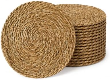 GYKLE Woven Placemats Set of 20, 11.8Inch Round Placemats by GYKLE