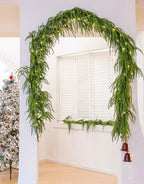 MISSPIN Christmas Garland with Lights, Real Touch Winter Pine Garland, Green Artificial Greenery Garland for Table, Mantle, Wall, Indoor, Outdoor Christmas Decorations - Image 5