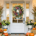 26" Fall Wreaths for Front Door, Peony Hydrangea Pumpkins Wreath - Image 4