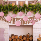 30pcs Velvet Christmas Ball Ornaments, Flocked Shatterproof Christmas Ornaments Hanging Xmas Tree Decorations Set for Home Party Holiday Decor (Multi-Size, Pink) - Image 4