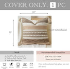 BlissBlush Brown Decorative Throw Pillow Cover 20x20 Square Boho Accent Pillowcase Tassels Farmhouse Cushion for Couch Sofa Bedroom Livingroom Home Décor Cover ONLY (Pack of 1) - Image 4