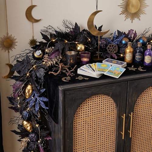 DecorbyHannah 6ft Halloween Garland for Mantle with Lights Pumpkins Decor - Image 5