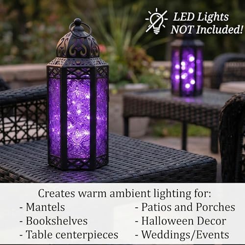 Vela Lanterns Decorative Indoor Gothic Candle Holders, Purple, M, 3-Pack - Image 6