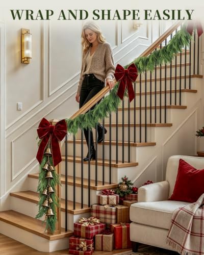 6 FT Norfolk Pine Garland, Real Touch Christmas Greenery Decor - Image 5