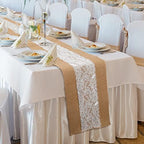 Chumia 12 Pack Burlap Table Runners with Lace 12 x 72 in, Pretty Style - Image 5
