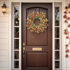 Fall Wreaths for Front Door Outside 24 inch Fall Door Wreath Fall Decorations for Home Decor Autumn Wreath for Fall Front Porch Thanksgiving Harvest Halloween Farmhouse Outdoor Indoors Window Wall - Image 6