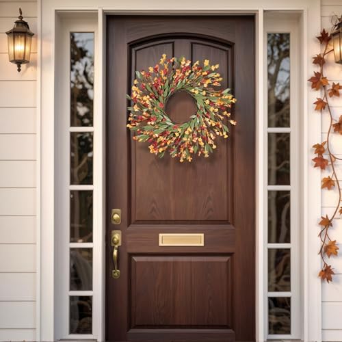 Fall Wreaths for Front Door Outside 24 inch Fall Door Wreath Fall Decorations for Home Decor Autumn Wreath for Fall Front Porch Thanksgiving Harvest Halloween Farmhouse Outdoor Indoors Window Wall - Image 6
