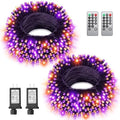 2Packs 380 LED Halloween Lights, Each 125FT String Lights 8 Lighting Modes & Timer Memory, Outside Waterproof Strings Lights for Trees Gardens Yard Holiday Decorations, Purple and Orange by JIXXULVU