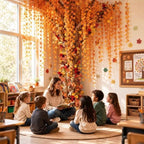 Yinder 41 Pcs Autumn Tree Decorations Set for Classroom Room Include Artificial Maple Garlands and Vines Maple Leaf Cards with Kraft Paper Tape for Fall Classroom Home Room Party Indoor Outdoor Decor - Image 2