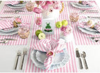 Solino Home 100% Linen Table Runner, 14 x 60 in, Blossom and White Striped - Image 2