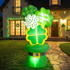OurWarm 6FT St Patricks Day Inflatables Outdoor Decorations, St. Patrick's Day Blow Up Inflatable Shamrocks with Leprechaun Hat and Built-in LED Lights, Lucky Saint Patricks Day Yard Garden Lawn Decor - Image 5