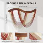 Warm Neutral Macrame Wall Hanging Dip Dyed Yarn Wall Art, Modern Boho Decor - Image 3