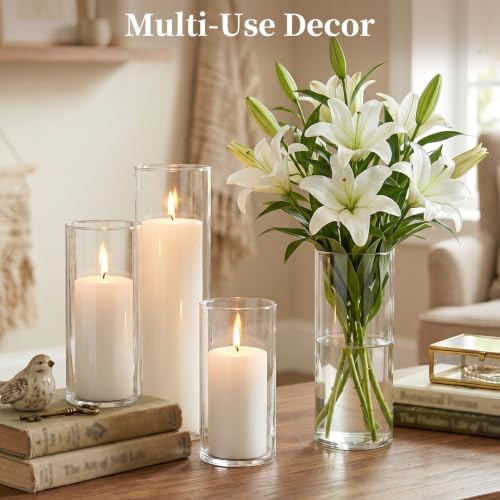 36Pcs White Pillar Candle Set with Glass Holders - Ideal for Wedding Centerpieces, Party Table Decor, and Home Styling - Image 5