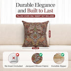 William Morris Peacock and Dragon Red Tapestry Throw Pillow Cover 16 x 16in - Image 2
