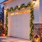 Unittype 15 ft Christmas Garage Door Decor Norfolk Pine Garland with Light by Unittype