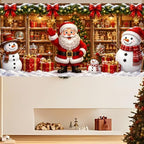 7x16FT Christmas Santa Claus Snowman Garage Door Cover Decorations Merry Christmas Garage Door Banner for Outdoor Indoor Christmas Decorations Party Photography Backdrop - Image 7