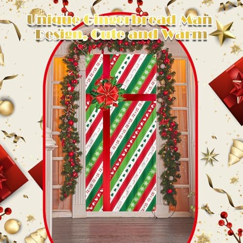 Preboun 6 Pcs Christmas Door Cover Decoration Hanging House Window Cover Gift Box Bow Christmas Outdoor Sign for Home Wall Indoor Party Decorations 78 x 35 inches - Image 4