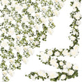 Findosom Total 12.4Ft Artificial Flowers Garlands for Decoration, White by Findosom