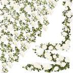 Findosom Total 12.4Ft Artificial Flowers Garlands for Decoration, White by Findosom
