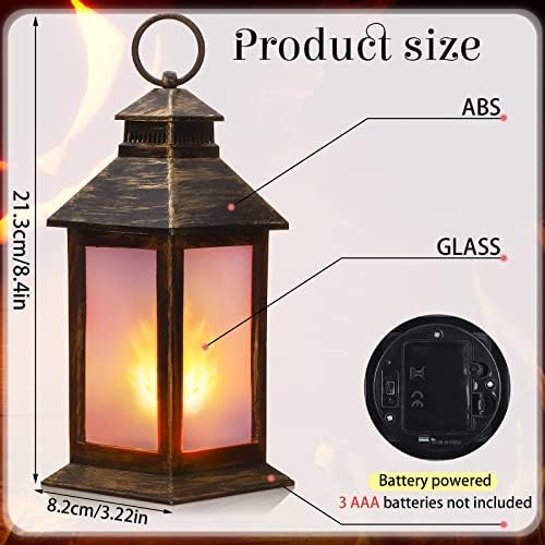 Tondiamo 4 Pcs Mini Decorative Lantern for Centerpiece, LED Candle, Bronze - Image 2