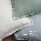MIULEE Boho Linen Fringe Decorative Throw Pillow Covers Sky Blue 18x18 - Image 4