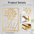 Gold Metal Abstract Wall Art, Floral Minimalist Line Decor For Bedroom - Image 4