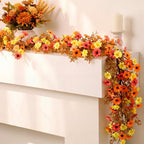 Riceshoot 6Ft Fall Garland for Mantle, Autumn Artificial Garland by Zuqqaaoor