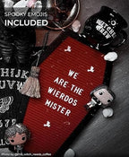 Nomnu Coffin Letter Board, Red Gothic Decor w/Bat Stickers, Spooky Emojis - Image 2