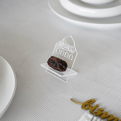 Ramadan Date Holder, Bismillah Islamic Calligraphy, Iftar Party, Ramadan Table Decoration, Eid Mubarak Gift (6 Pcs, Dome Design, Transparent) - Image 5