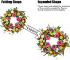 Artificial Spring Summer Wreaths for Front Door 22'' Peony Wreath Colorful Floral Wreath with Peony,Daisy,Poppy Flower Lavender for Indoor Outdoor Farmhouse Home Wall Window Festival Decoration - Image 5