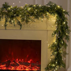 MISSPIN Christmas Garland with Lights, Real Touch Winter Pine Garland, Green Artificial Greenery Garland for Table, Mantle, Wall, Indoor, Outdoor Christmas Decorations - Image 5
