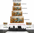 WAXWHELK Truck Fall Canvas Wall Art, Rustic Farmhouse Vintage Blue Truck Pumpkins and Sunflowers Painting Pictures, Autumn Thanksgiving Artwork for Living Room Kitchen Home Decor (12"x24") - Image 5
