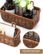 AceList Wall Hanging Basket, Boho Style Hand-Woven Hanging Storage Baskets - Set of 2, Ideal for Boho Room Decor, Kitchen, Garden, and Living Room(Brown) - Image 3