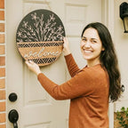 3D Round Wooden Welcome Sign Rustic Front Door Floral Porch Outdoor x2 - Image 2