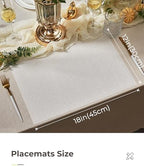 Leetaltree Woven Vinyl Placemats Set of 24, White Sequin - Image 4