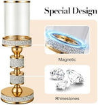 Hurricane Candle Holder, 15.9" Tall Metal Candle Stand, Glass Pillar Holder - Image 4