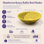 Handwoven African Basket Bowl for Fruits Wall Decor 8in diameter - Image 3