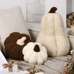 Beeveer 3 Pcs Fall Thanksgiving Pumpkin Pillows,Dark Brown & Cream by Beeveer