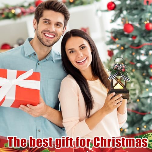 Therwen 2 Pcs Christmas Stocking Holders Lantern, LED, Classic, Bronze - Image 4