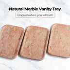 Karibiber Marble Vanity Tray, Bathroom Tray for Countertop, Decoration Dresser Organizer, Perfume, Jewelry Holder, Red Stone Serving for Kitchen Sink Storage(Spring Rose) - Image 4
