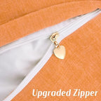 FUTEI Pack of 2 Chenille Throw Pillow Covers 22x22 Inch, Orange - Image 4