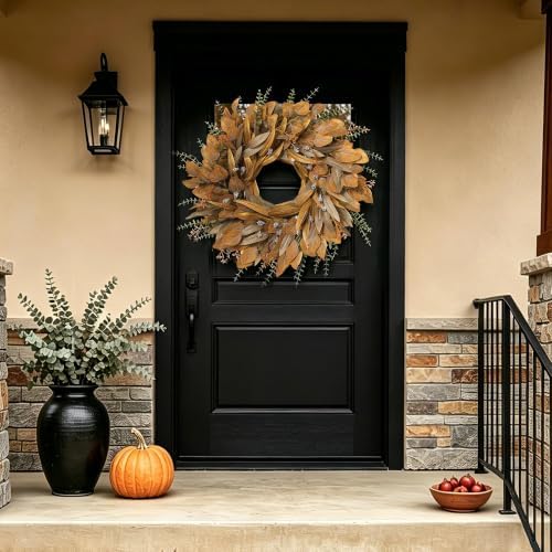 26'' Fall Wreath with Eucalyptus & Berries for Front Door Outdoor Decor - Image 2