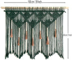 Youngeast Large Macrame Wall Hanging Boho Woven Tapestry Bohemian Macrame Wall Decor Handmade Tassel Tapestry Home Decoration for Bedroom Living Room 39"X31" (Wood Dowels Not Included) (Dark Green) - Image 5